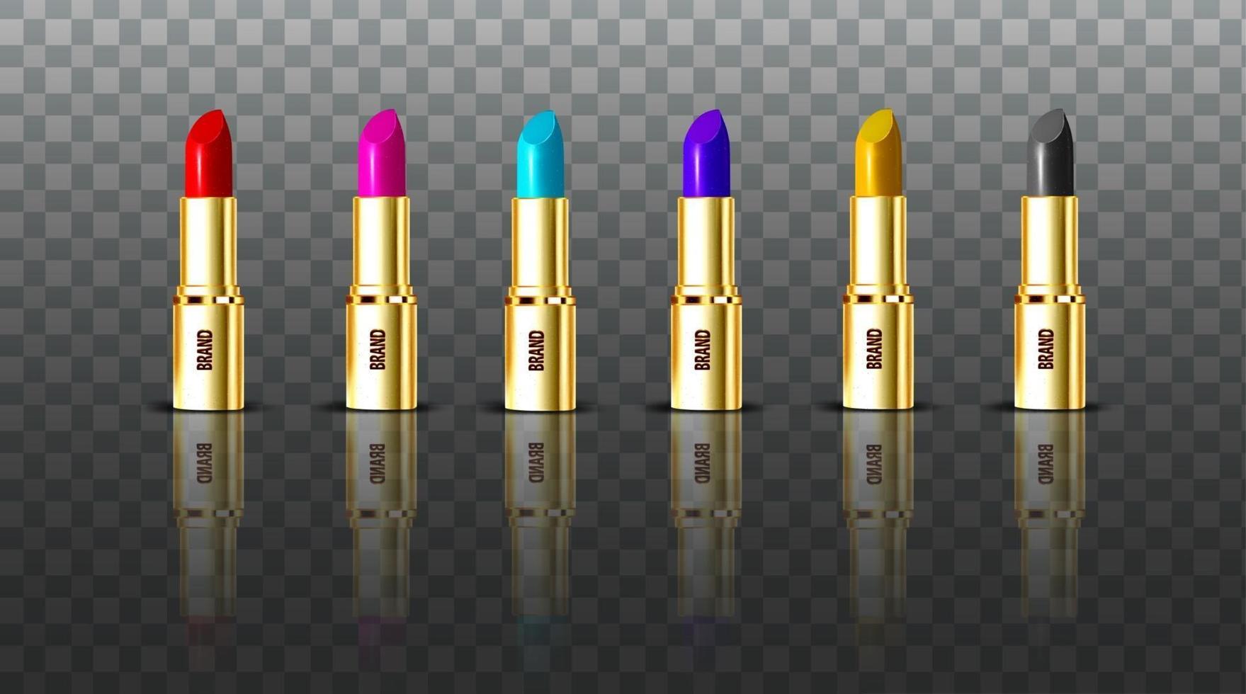 Collection of color lipsticks vector