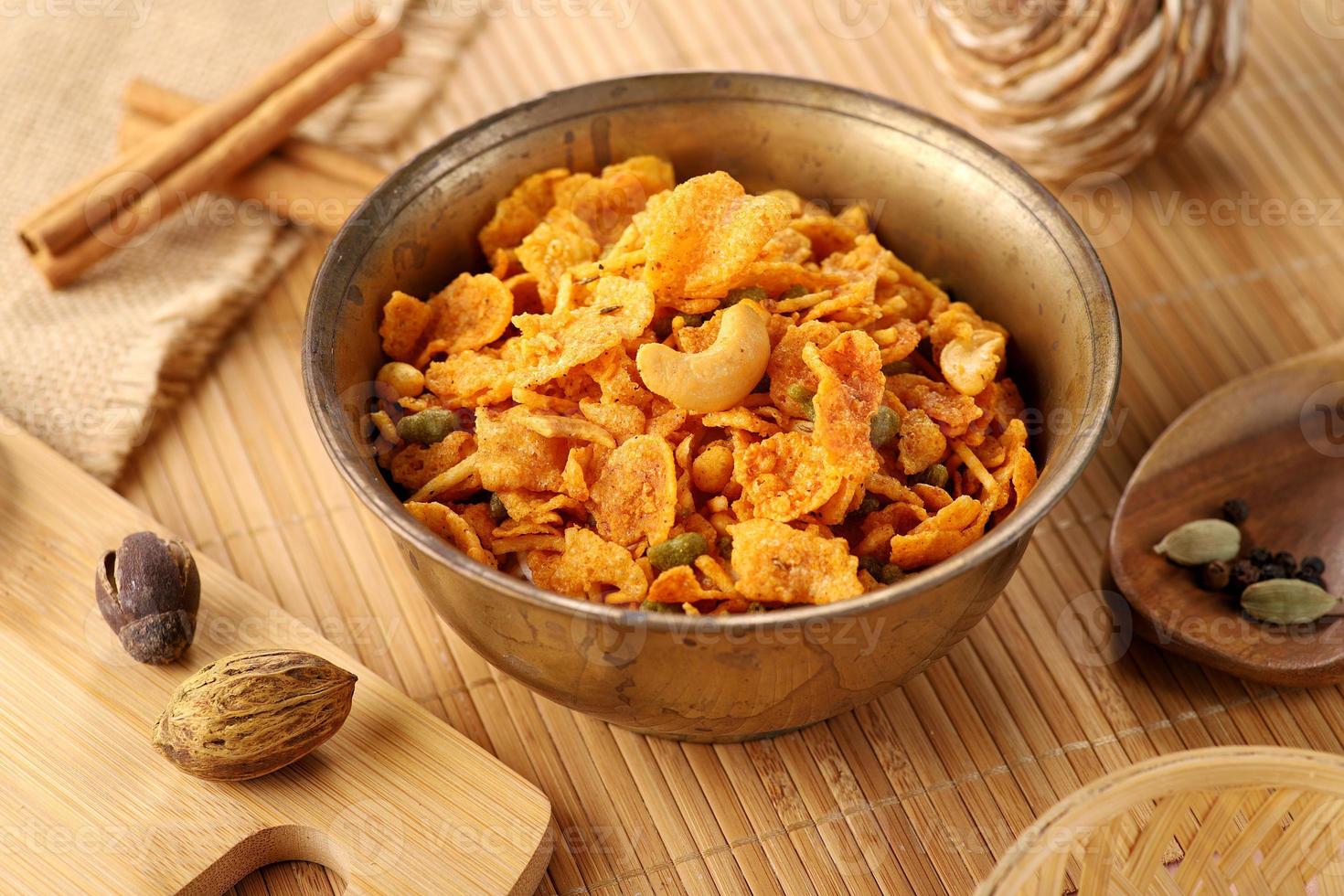 Namkeen snack in a bowl photo