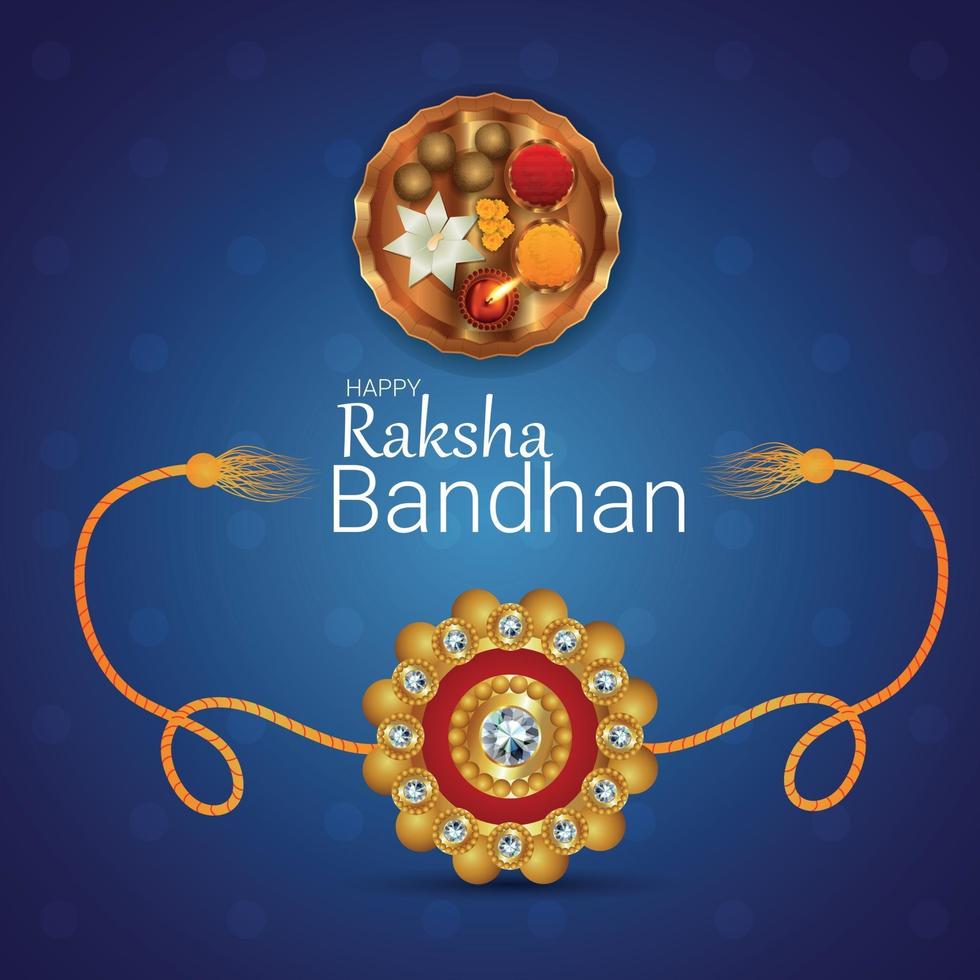 Indian festival happy raksha bandhan celebration greeting card with vector illustration