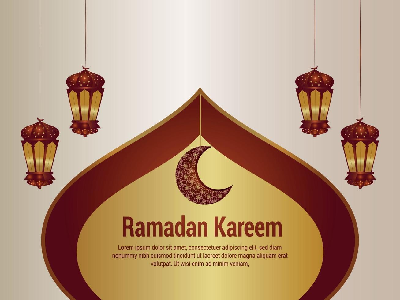 Ramadan kareem creative illustration of lantern on white background vector