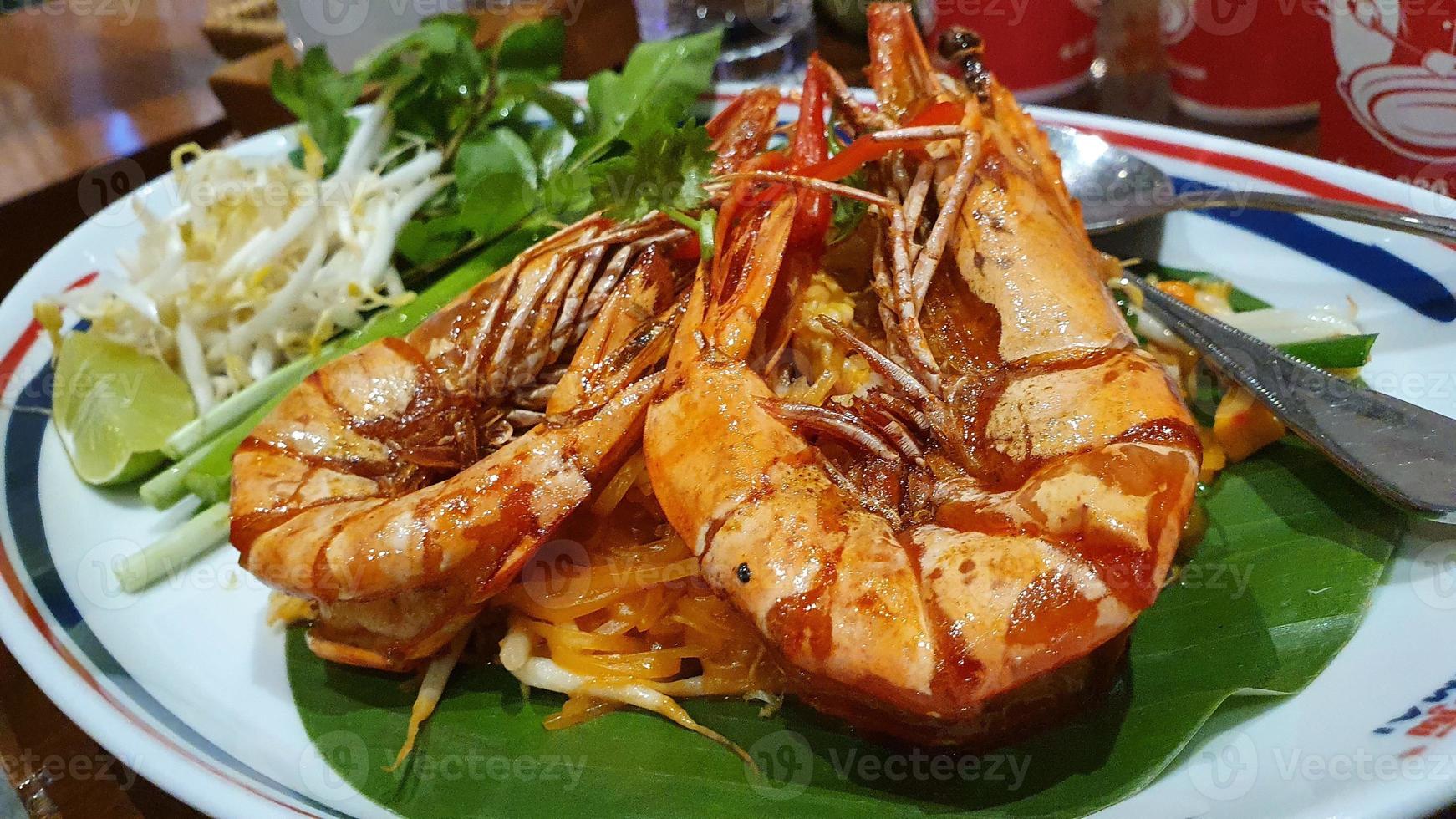 Close-up of a prawn meal photo