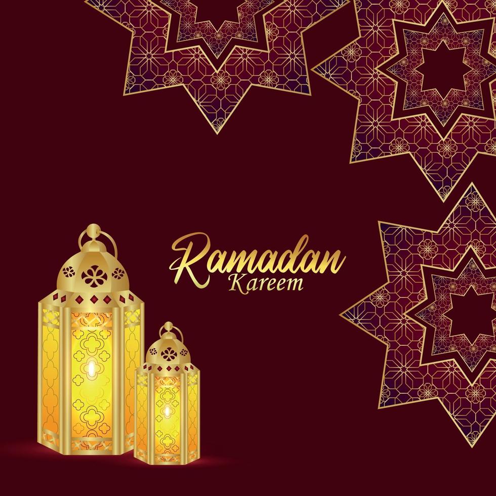 Ramadan kareem islamic festival with pattern background vector