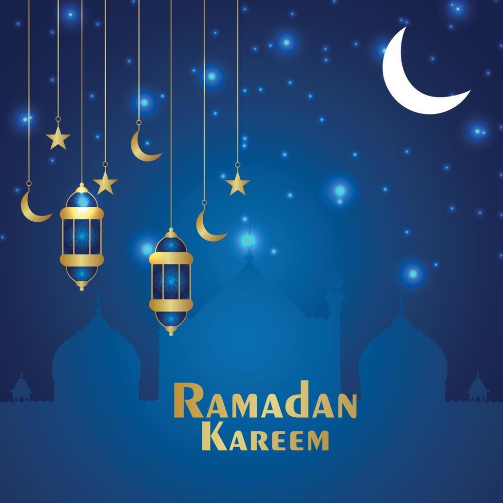 Islamic ramadan kareem festival celebration greeting card vector