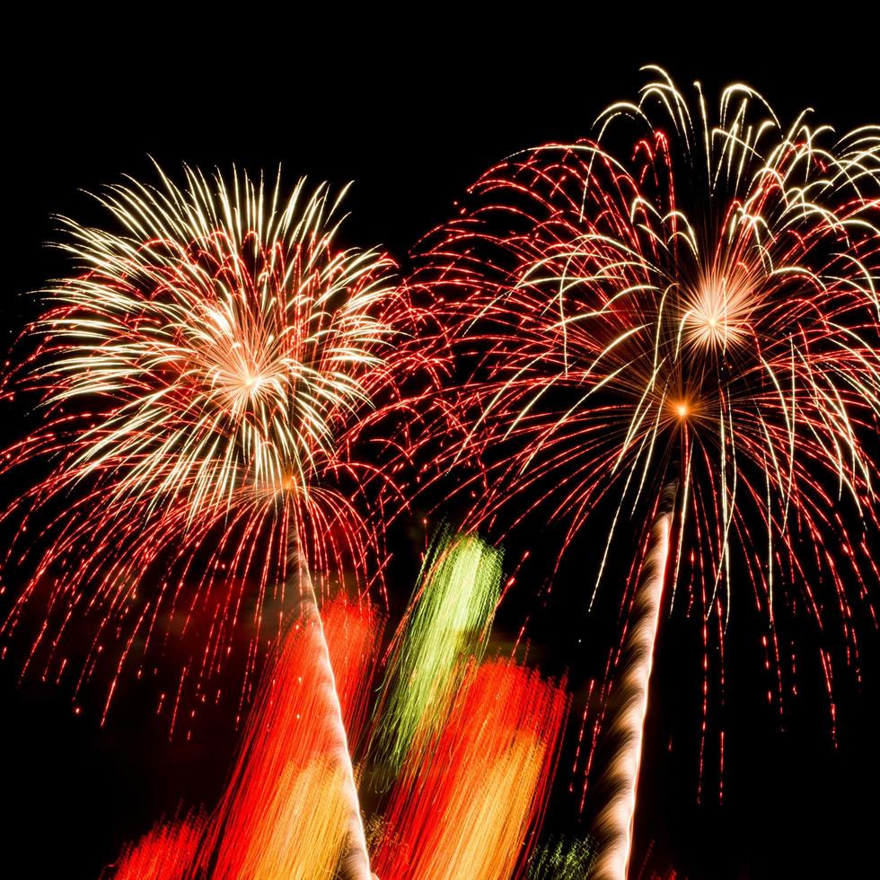 Fireworks show in the sky photo
