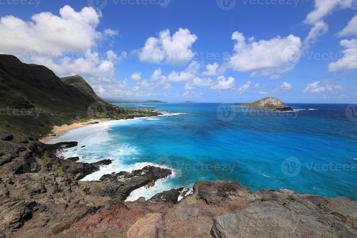 View from Makapuu Lookout in Oahu, Hawaii photo