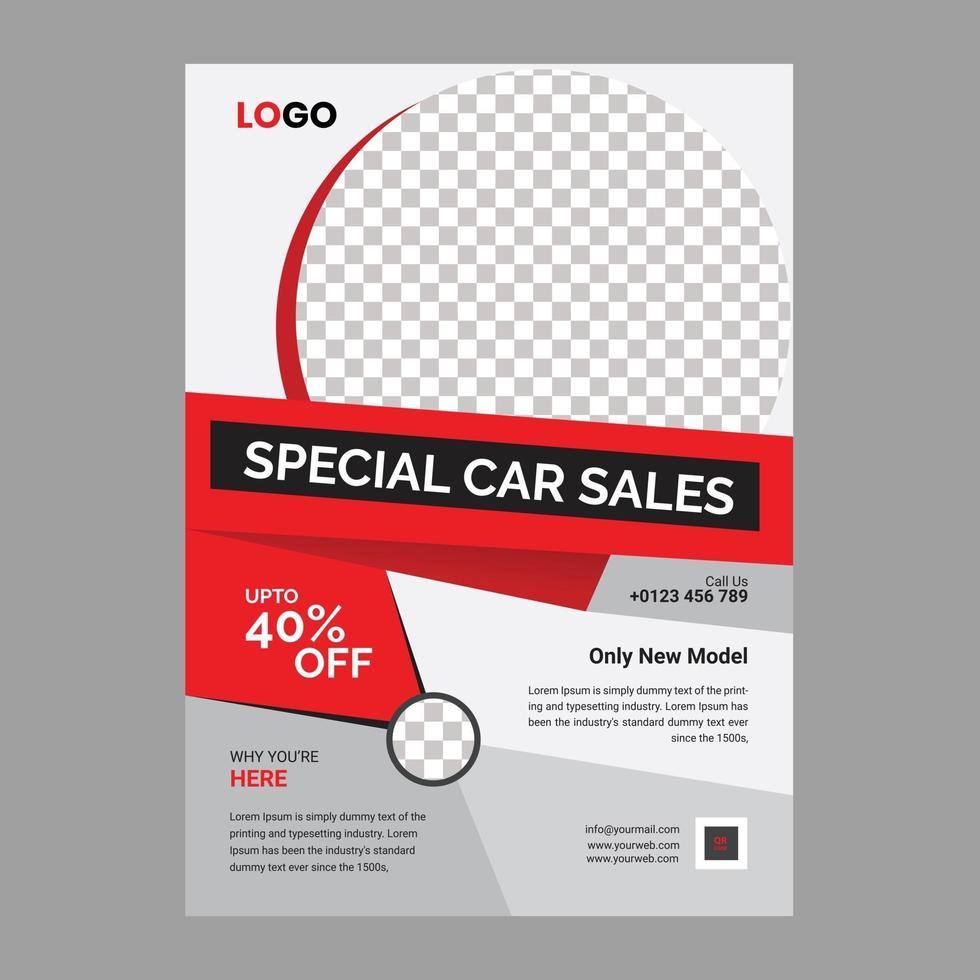 car sale flyer poster leaflet design template layout vector