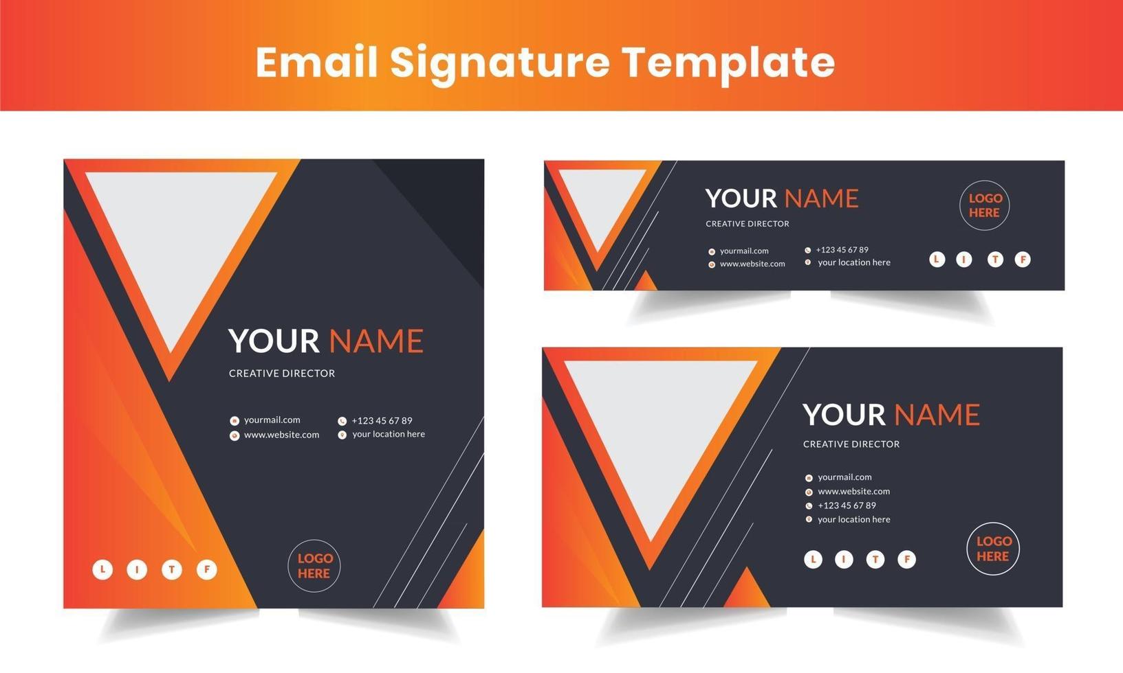 Corporate Email Signatures Template set vector