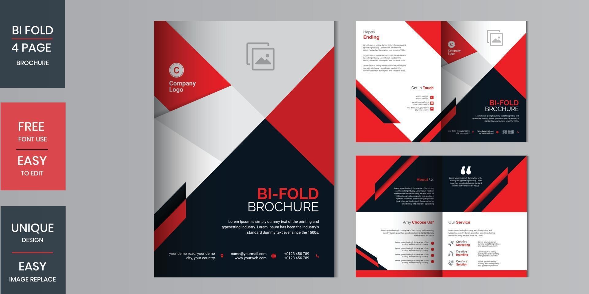 Creative concept folded flyer or bifold brochure set vector