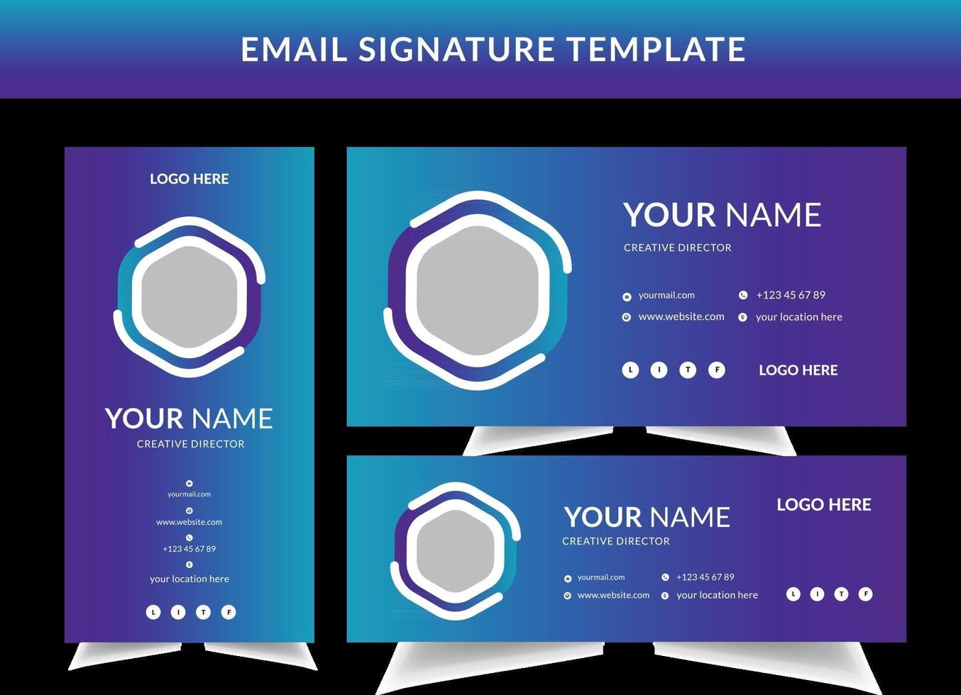 Business Email Signatures Template set vector