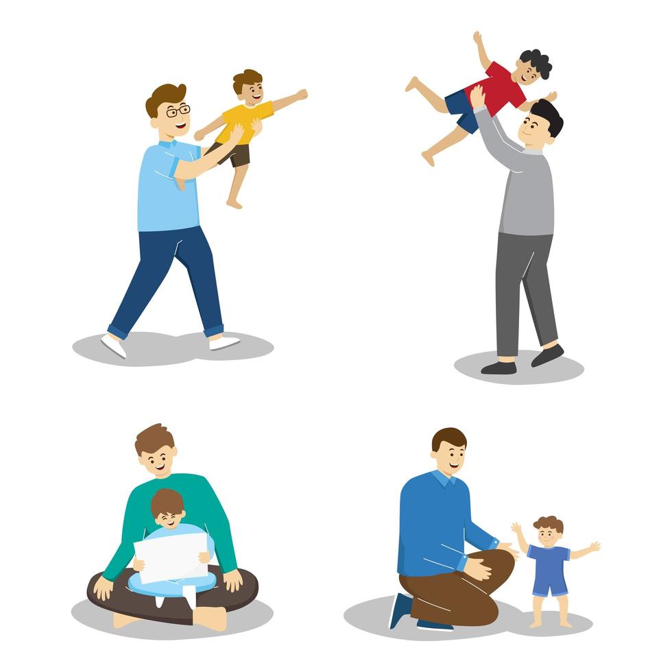 Happy Father's Day Character Collection vector