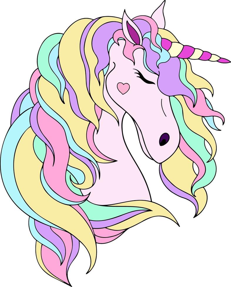 ilustración vectorial de un unicornio unicornio arte lineal en estilo hermoso elemento gráfico vector divertido personaje de dibujos animados silueta vector lindo ilustración boceto ilustración belleza logo