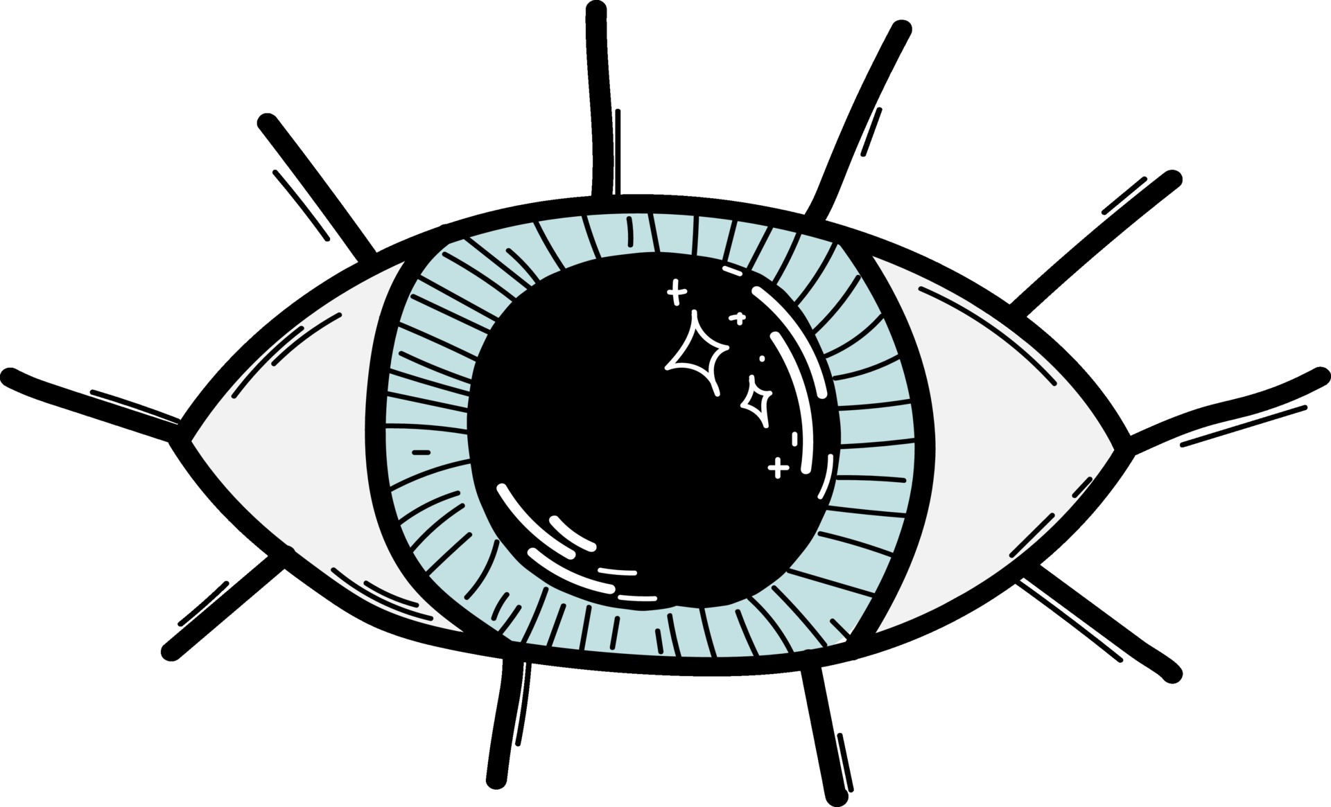 Doodle eye isolated line Hand drawn vector illustrations Sketch for a