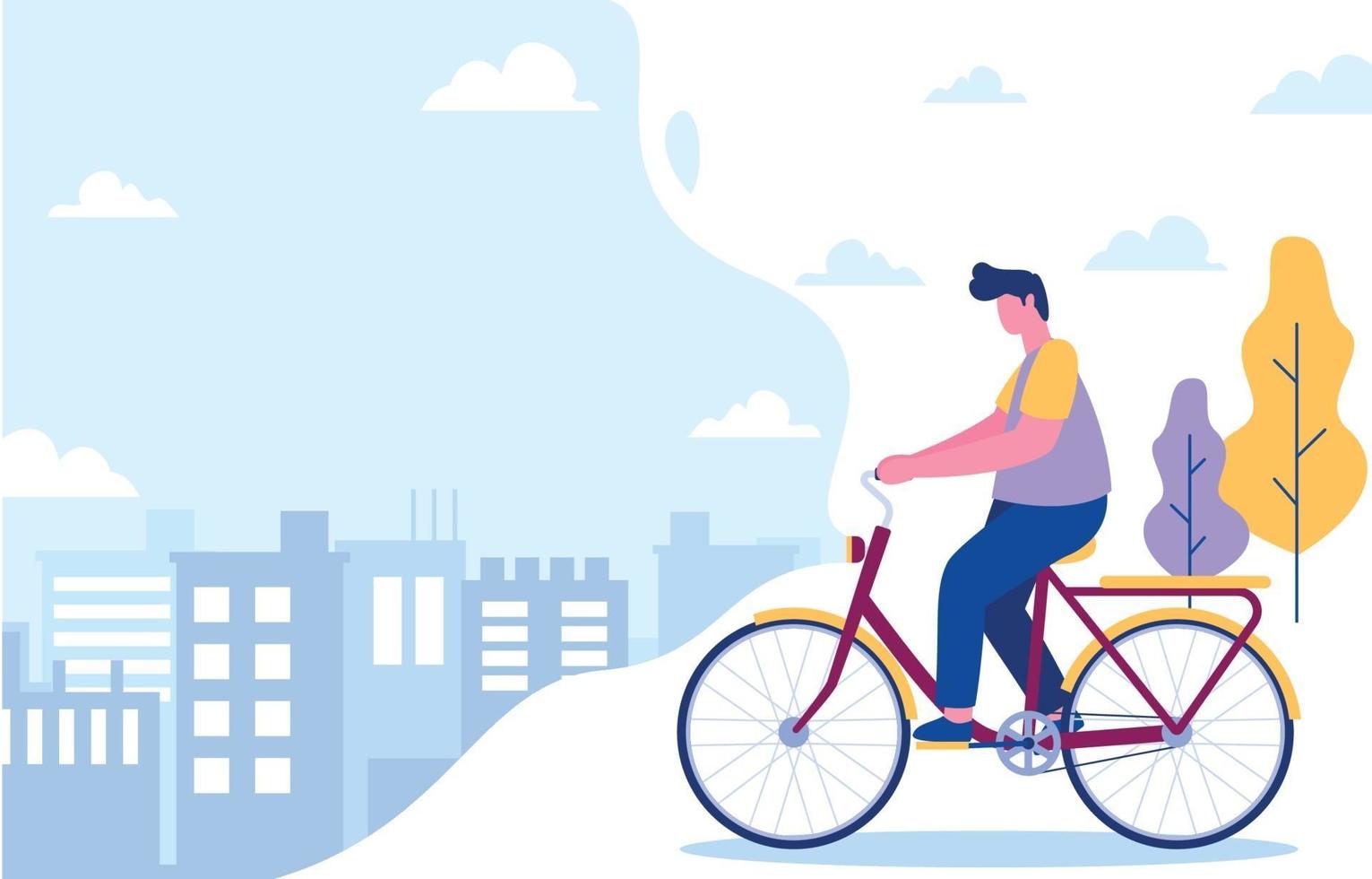 Cycling in The City Background vector