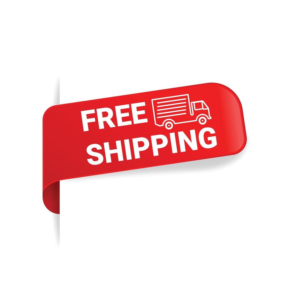 Free Shipping Red Label Free Shipping Banner vector