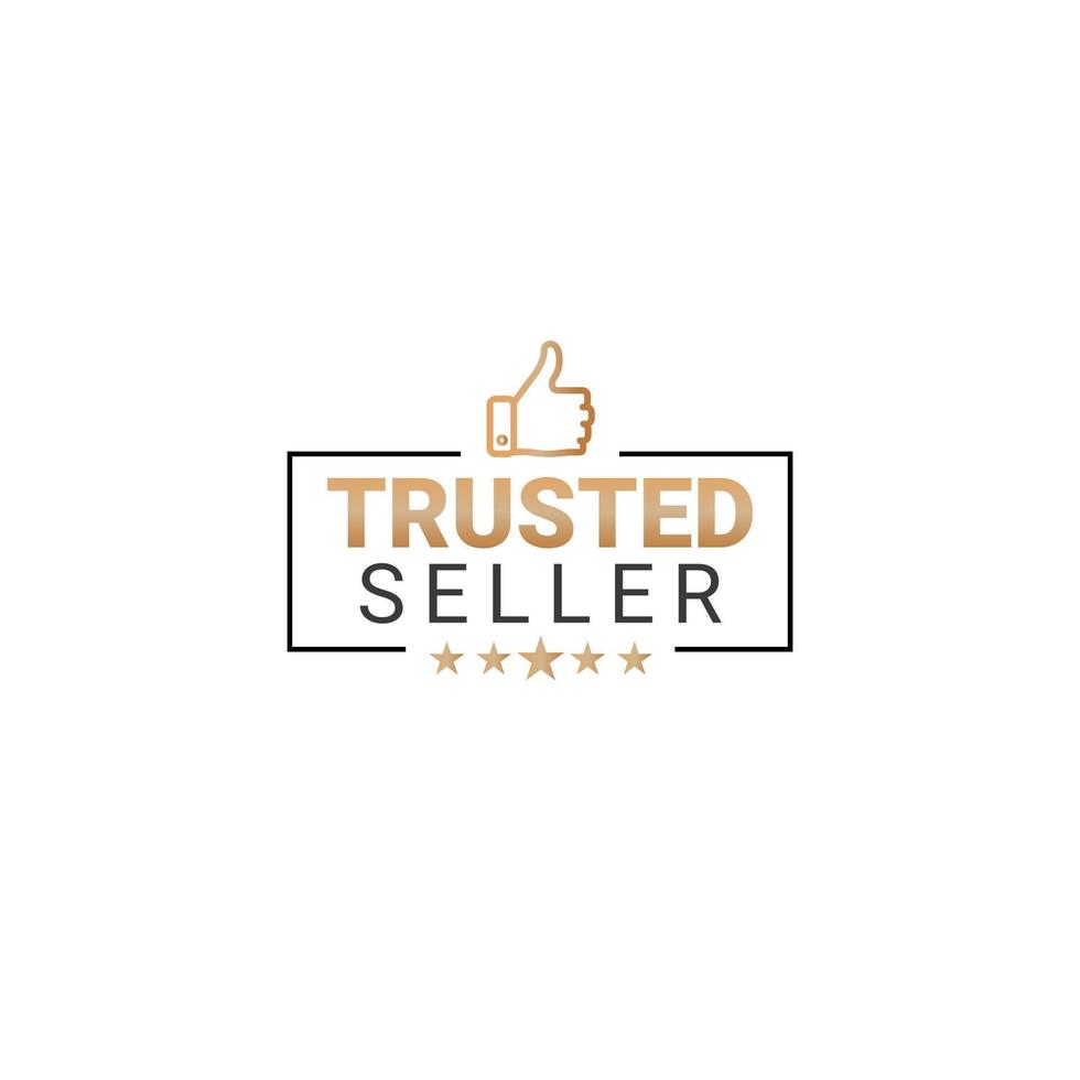 Trusted Seller Badge black and gold colors vector