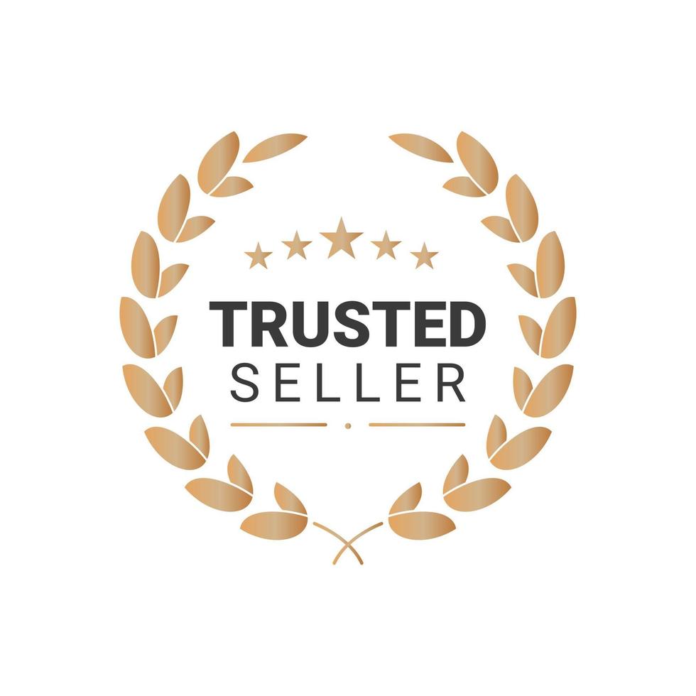 insignia de vendedor de confianza colores negro y dorado vector
