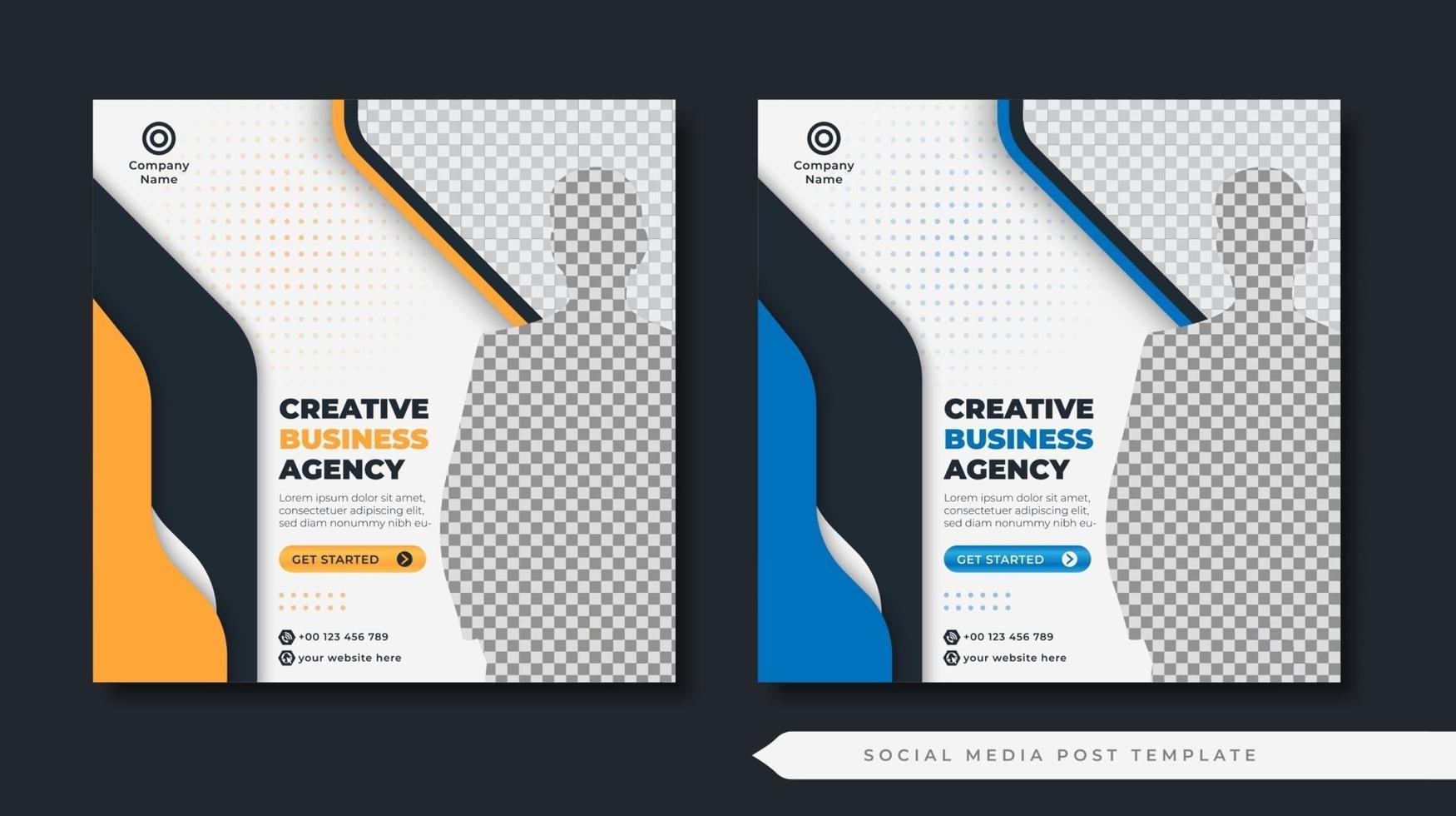 Creative business agency square banner template vector