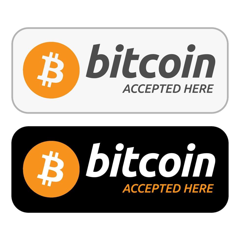 Bitcoin accepted here vector