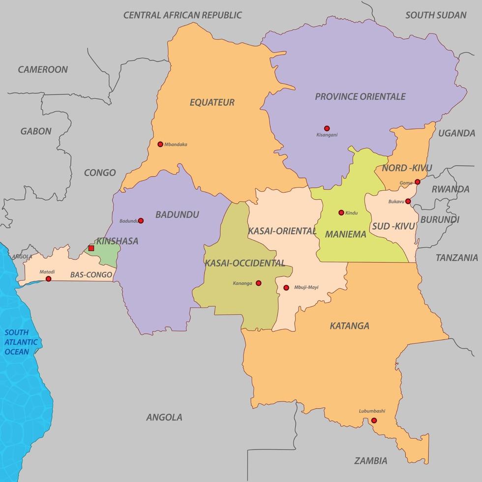 Democratic Republic of Congo map vector