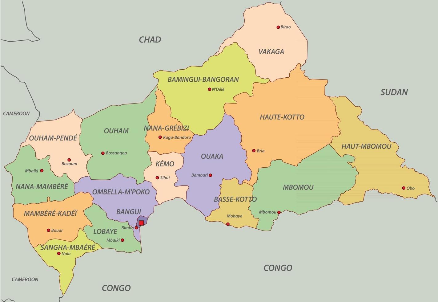 Central African with states vector