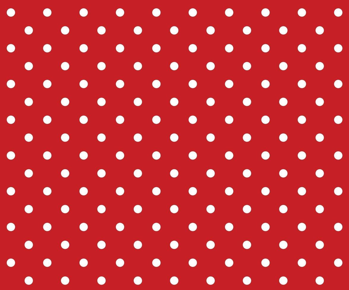 Vintage polka dots white and red pattern vector