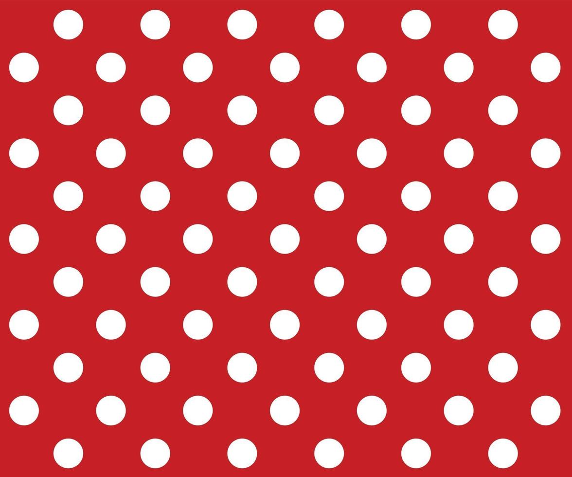 Vintage polka dots white and red pattern vector