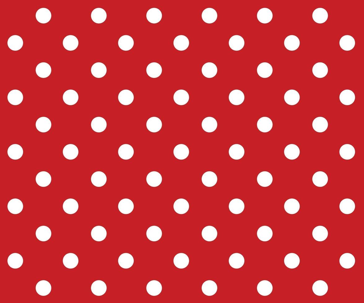 Vintage polka dots white and red pattern vector
