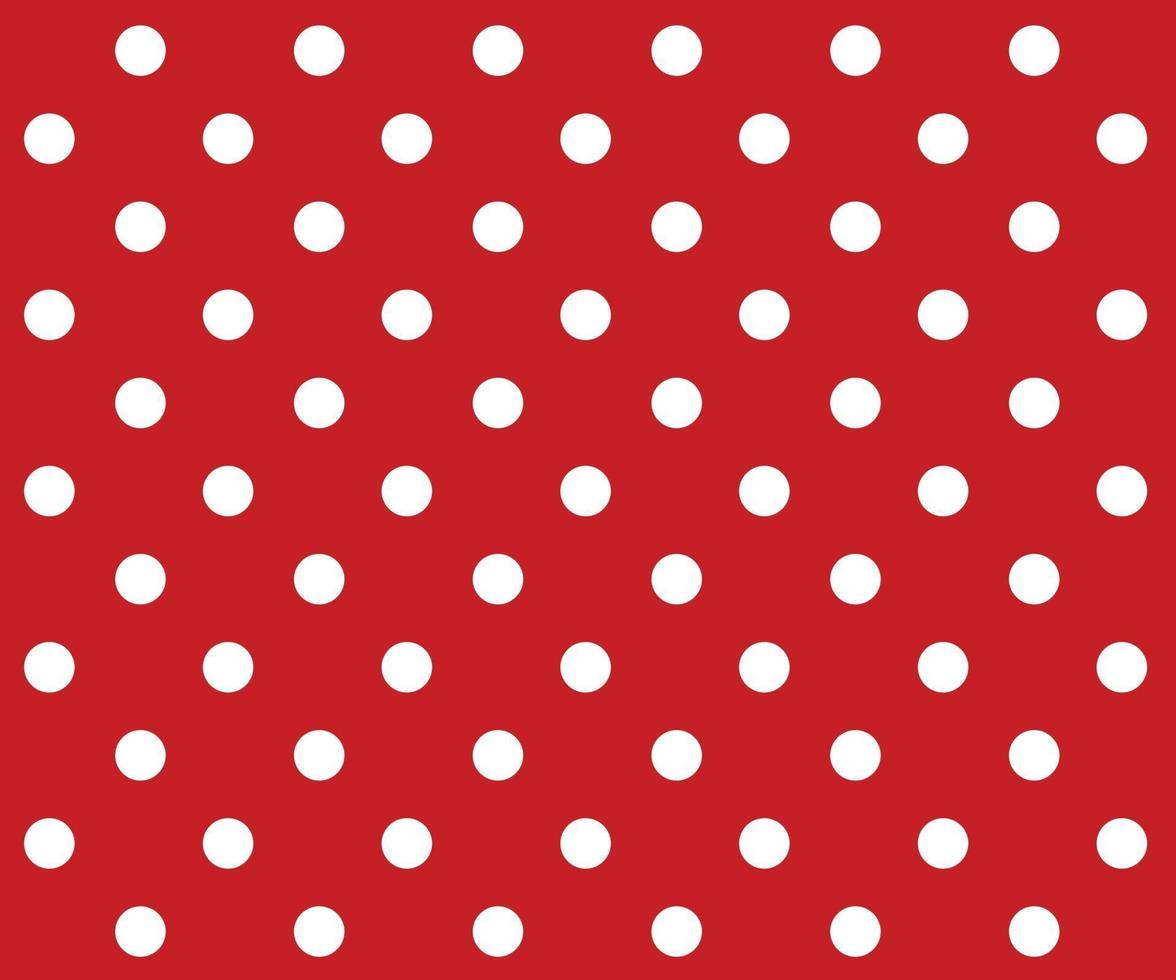 Vintage polka dots white and red pattern vector