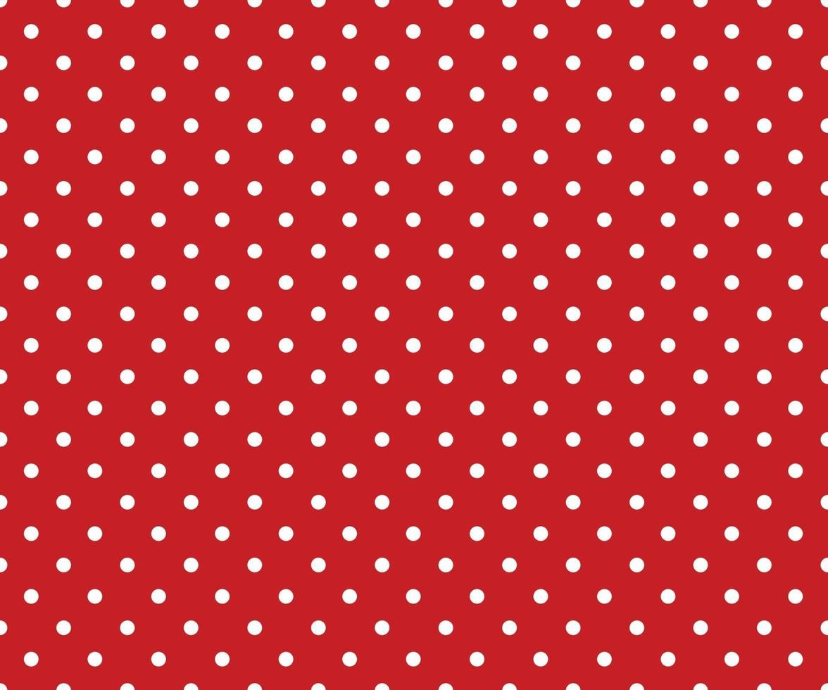 Vintage polka dots white and red pattern vector