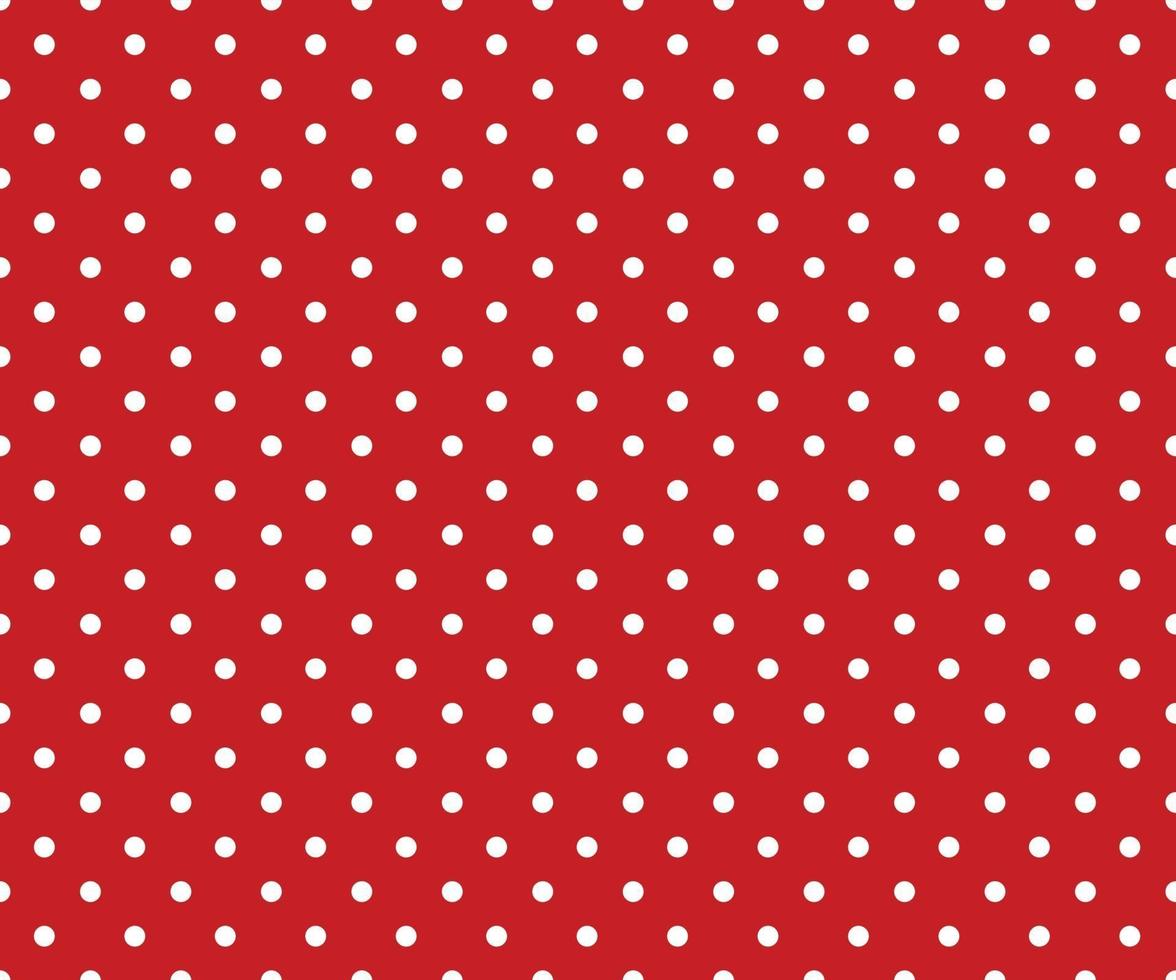 Vintage polka dots white and red pattern vector