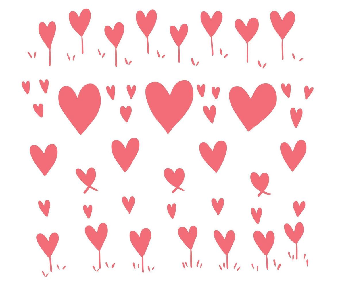 Vector marco en forma de corazón con pincel de pintura diseño dibujado a mano para San Valentín
