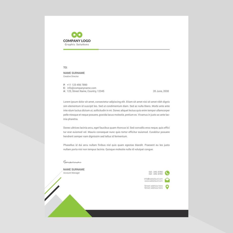 Elegant and minimalist style letterhead template design vector