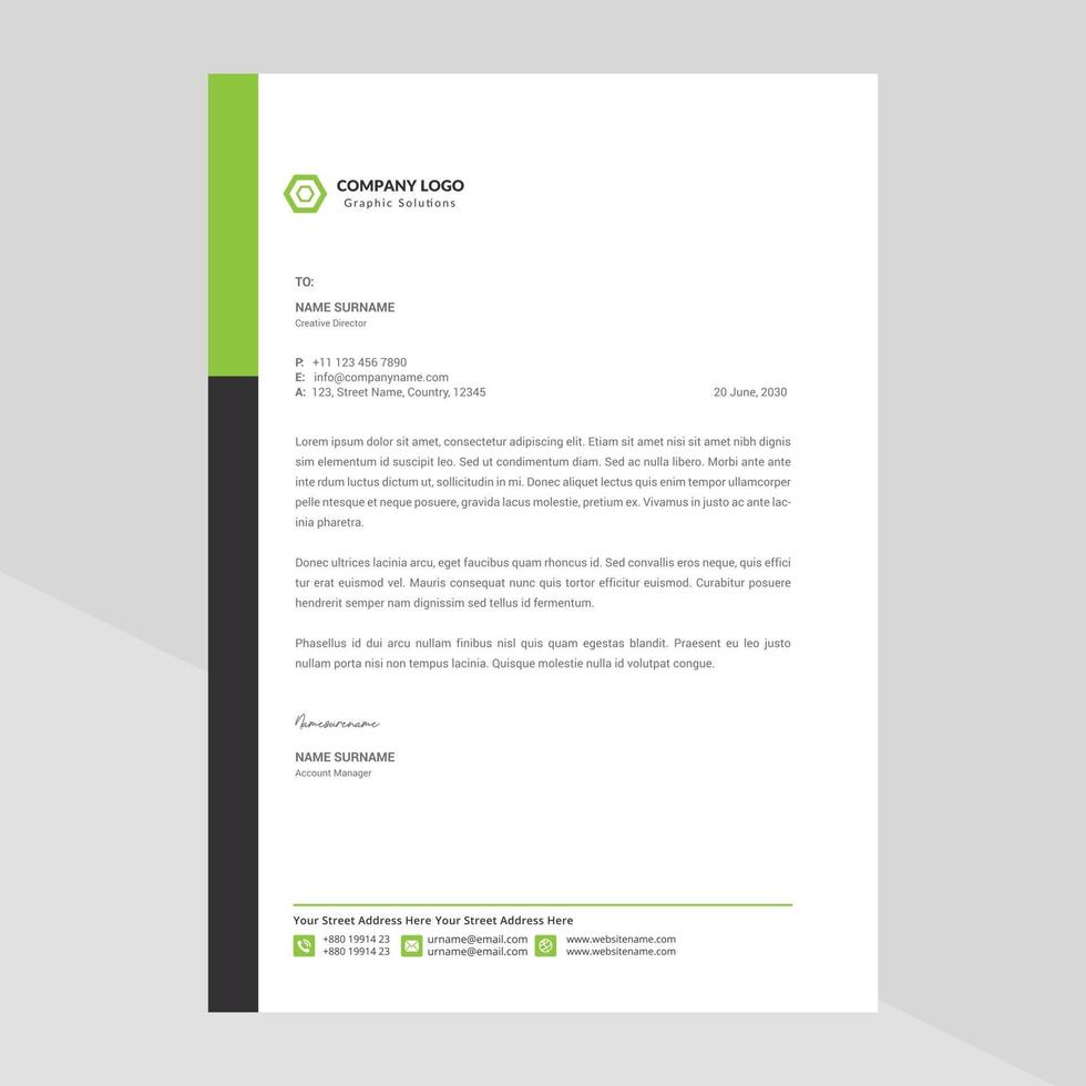 Elegant and minimalist style letterhead template design vector