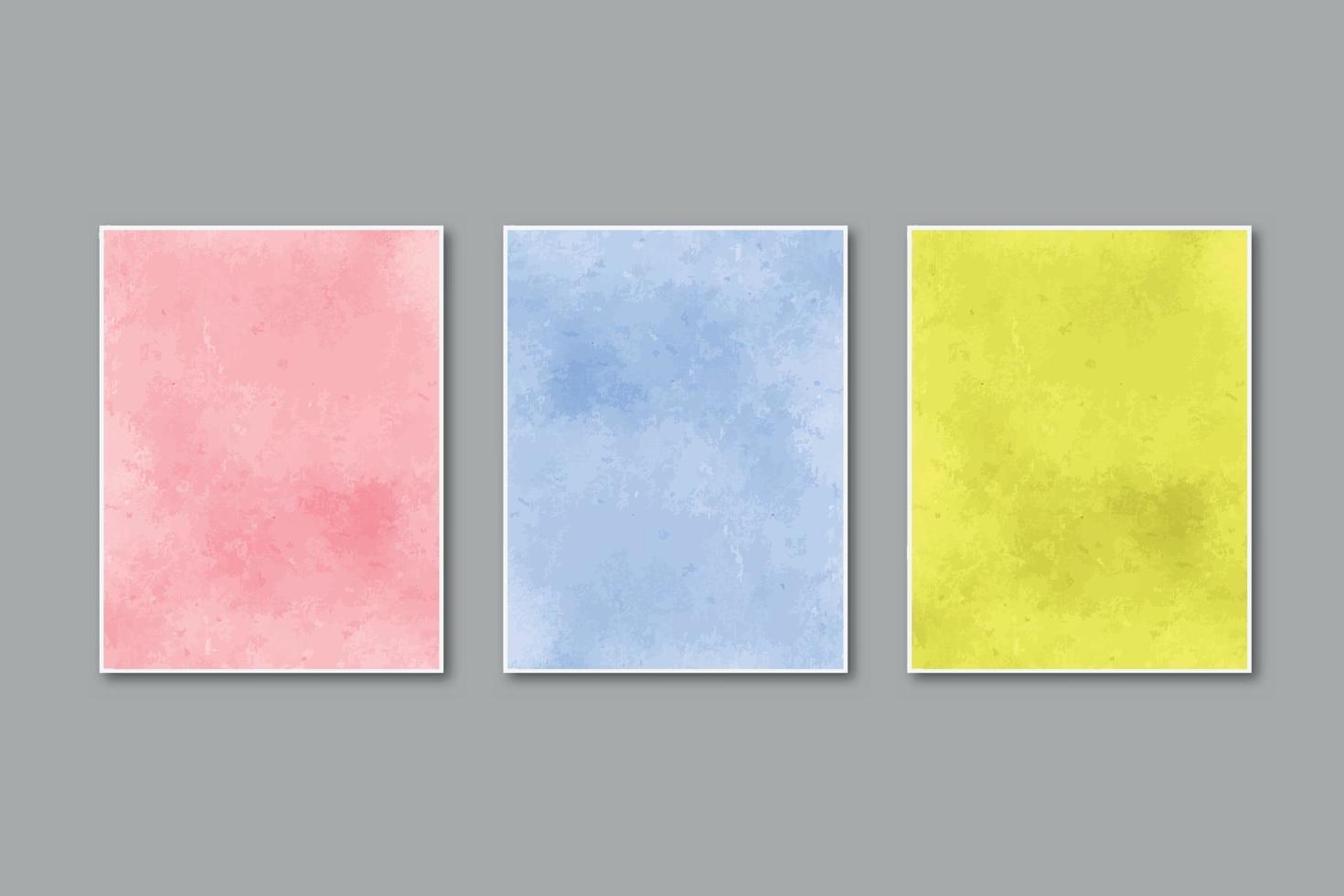 Watercolor pastel background hand painted, colorful stains on paper vector