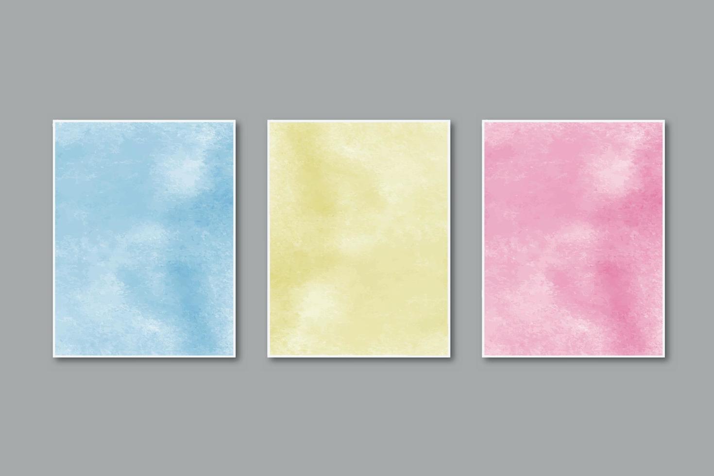 Watercolor pastel background hand painted, colorful stains on paper vector