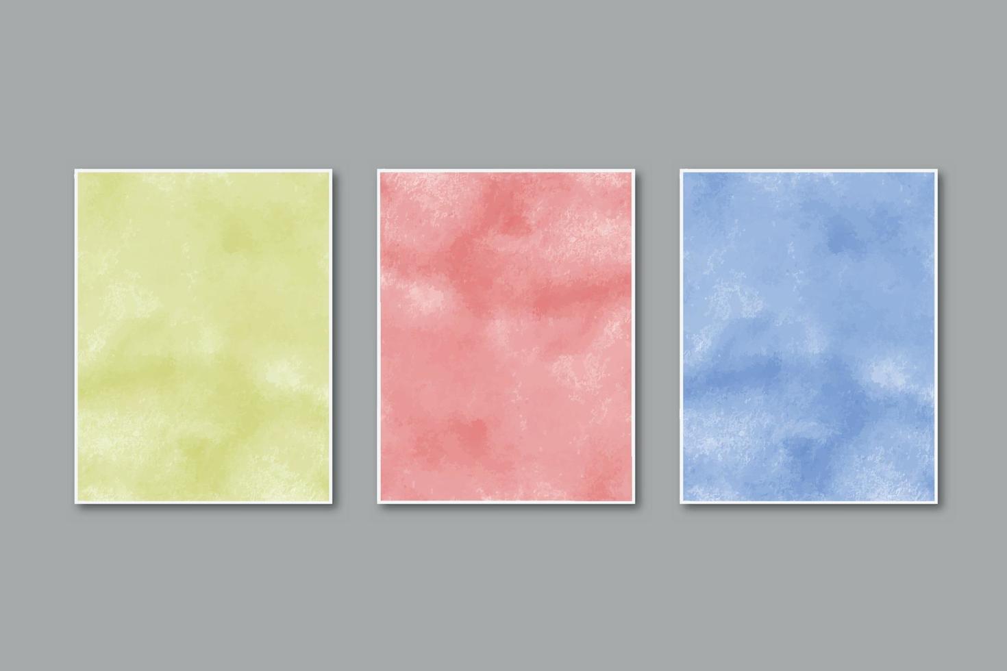 Watercolor pastel background hand painted, colorful stains on paper vector