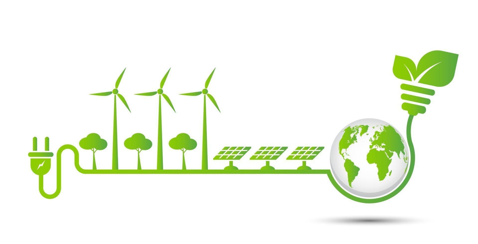 Green energy technology ideas for the environment 2386420 Vector Art at