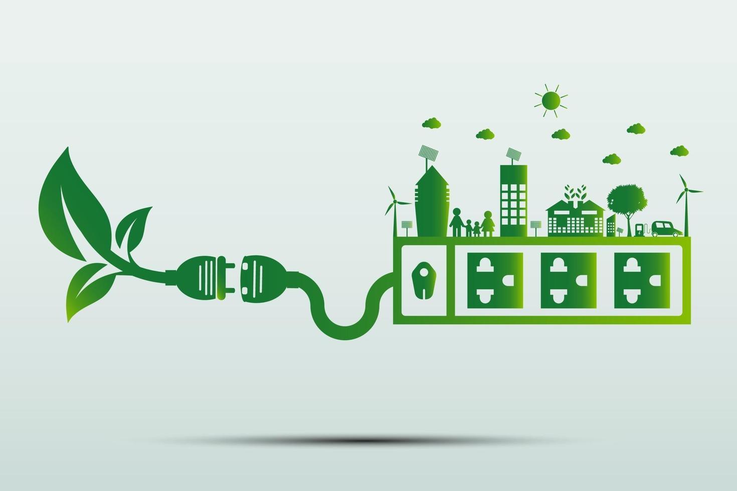 Green energy technology ideas for the environment vector