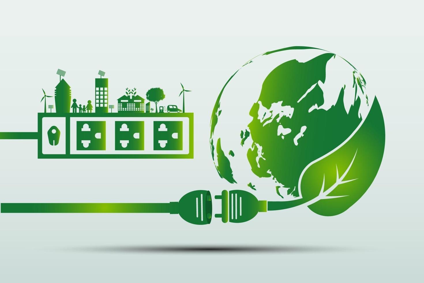 Green energy technology ideas for the environment vector