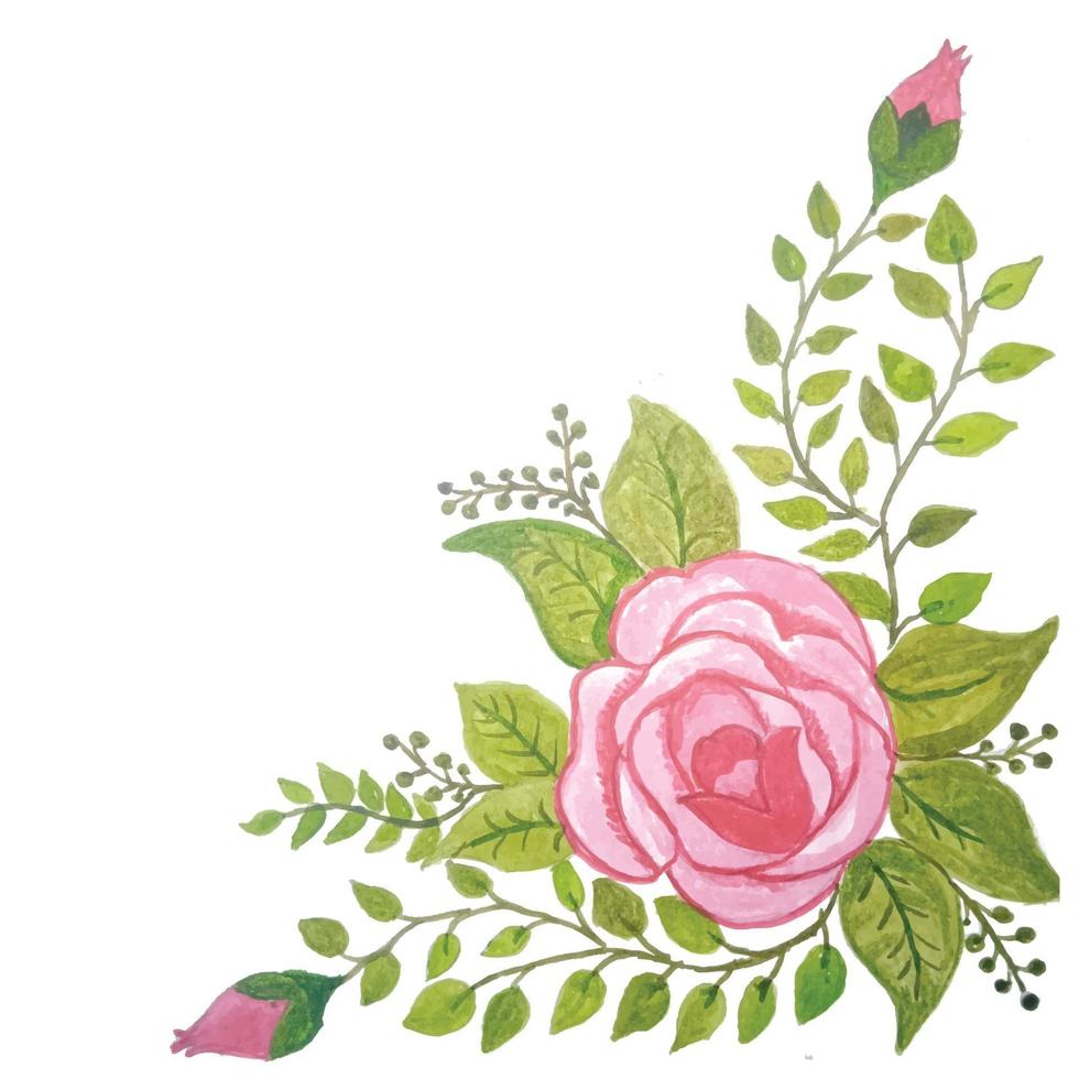 floral arrangements watercolor with green leaves vector