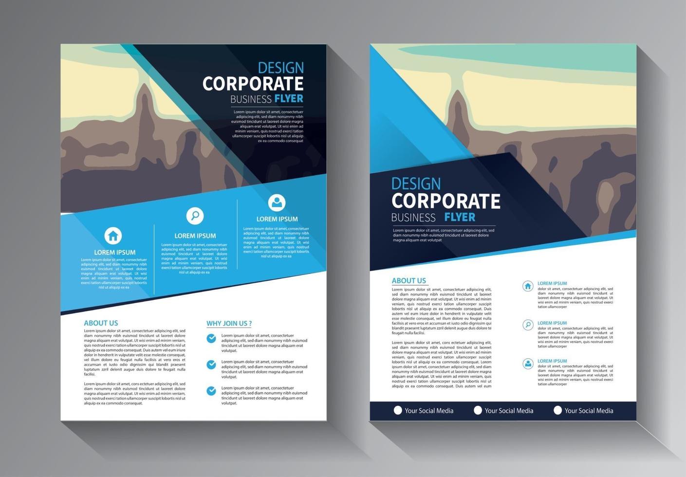 flyer business template for layout brochure promotion or annual report company vector