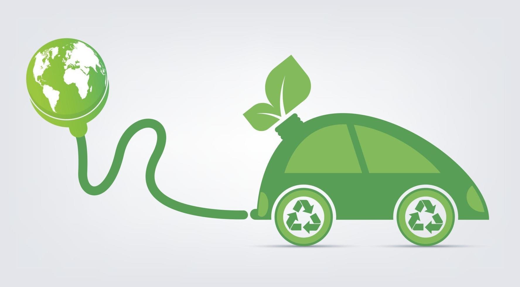 concepto de coche verde ecológico vector