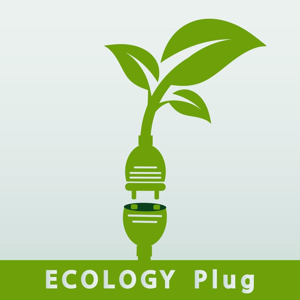 Power plug green ecology vector