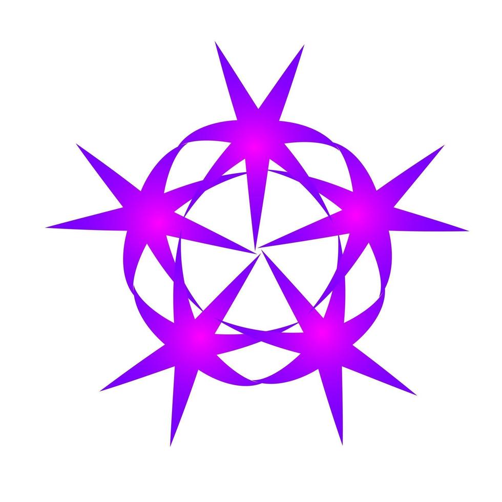 Star spinning swirls circular purple color vector