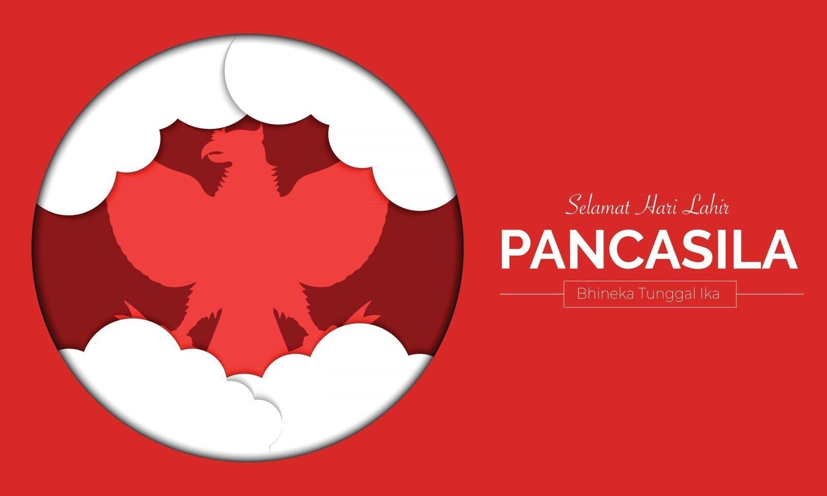 vector de círculo de nube de día pancasila