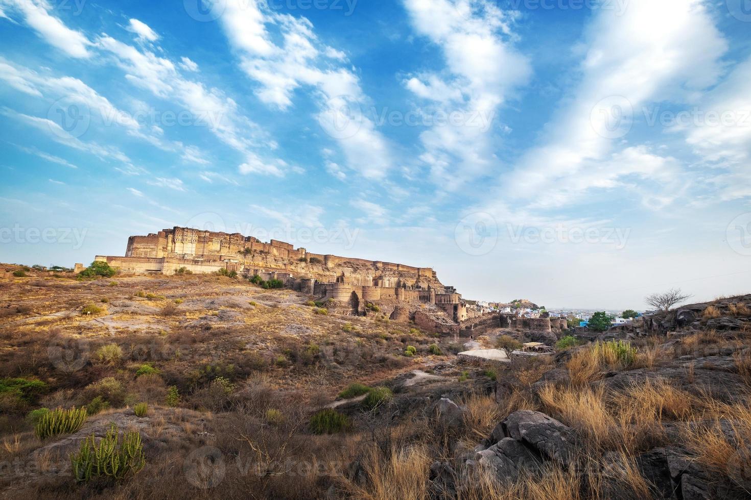 Fuerte de Mehrangarh en Jodhpur, Rajasthan, India. un patrimonio mundial de la unesco. foto
