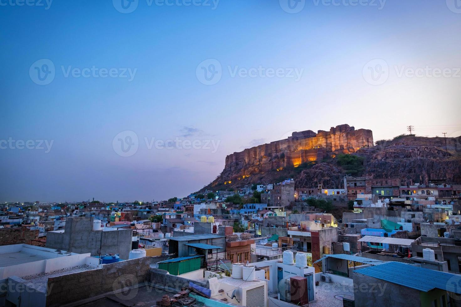 Mehrangarh fort at Jodhpur on evening time, Rajasthan, India. An UNESCO World herritage. photo