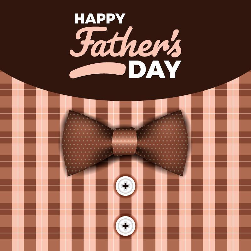 feliz dia del padre con pajarita y camisa vector