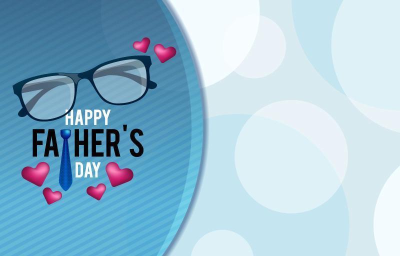 Father's Day Minimalism Background with Tie and Eyeglass vector