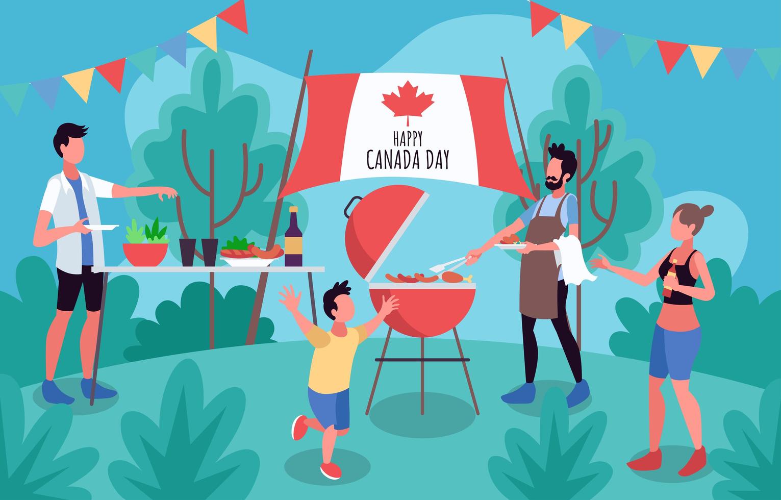 Canada Day Family Barbeque Party vector